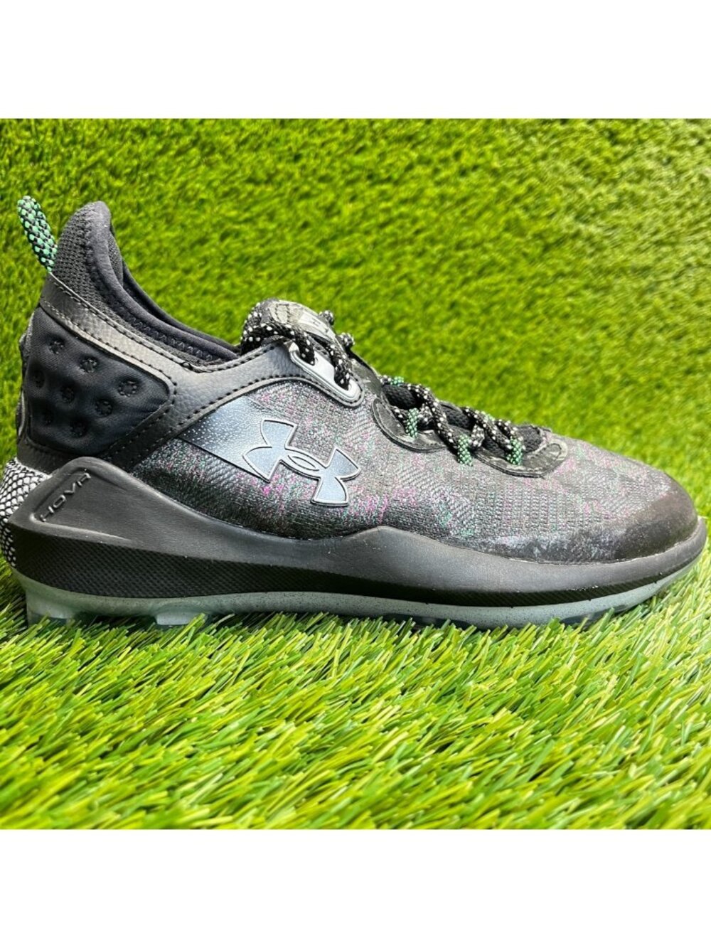Under Armour Harper 8 Low ST Mens Size 6.5 Black White Running Baseball Cleats
